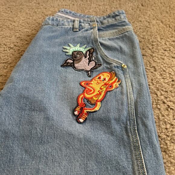 KENZO PARIS JUNGLE JEANS SIZE 38 See measurements -PATCHES UNIQUE HOT TRENDING - Picture 7 of 14